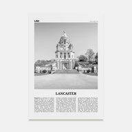 Lancaster, England Travel B&W Poster