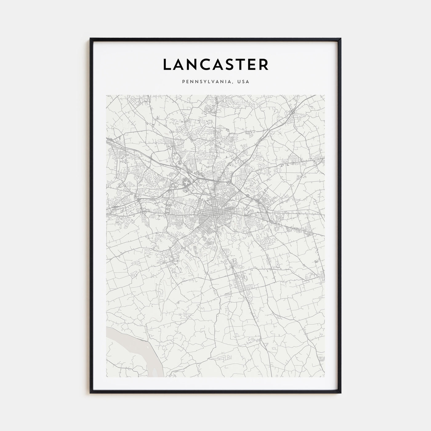 Lancaster, Pennsylvania Map Portrait Poster