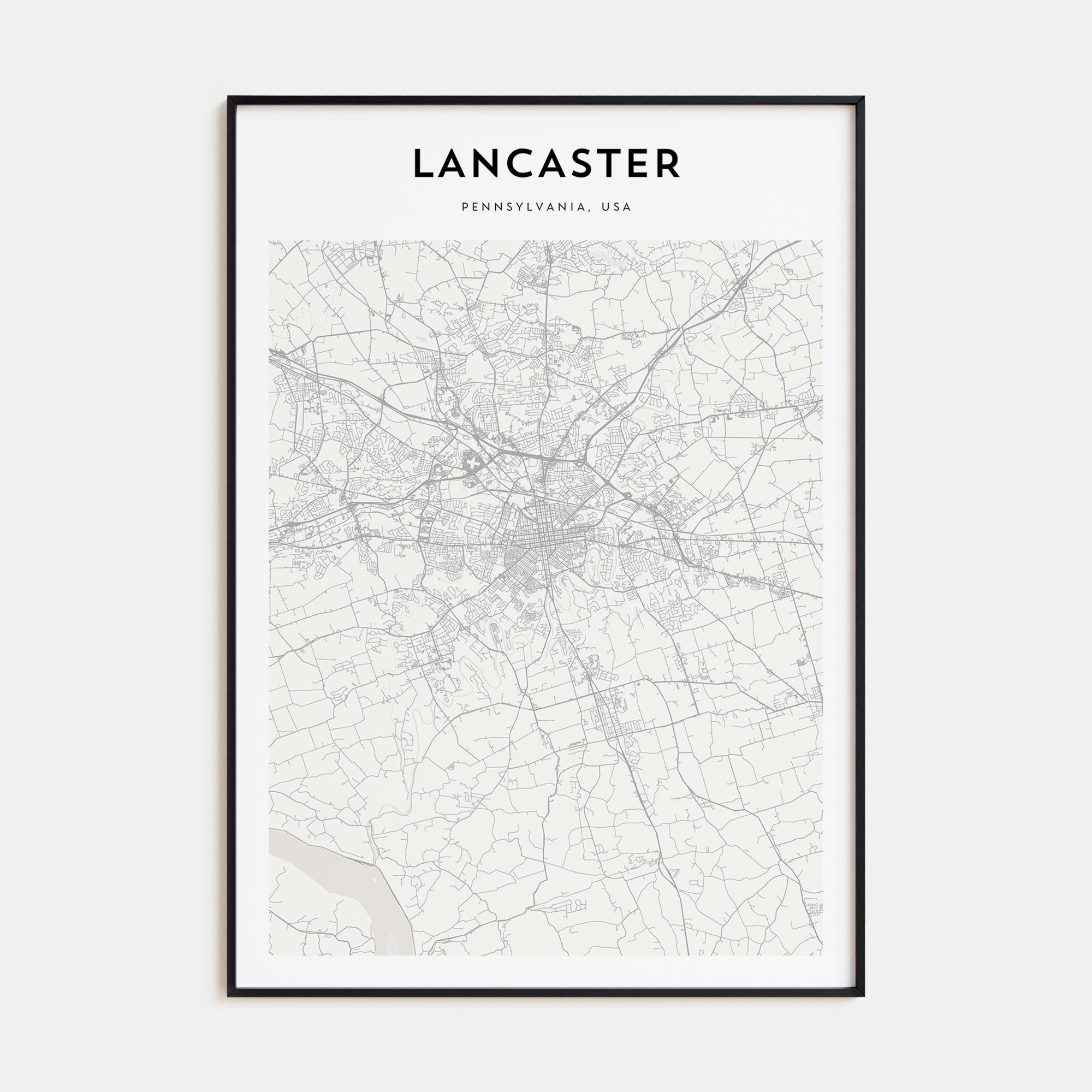 Lancaster, Pennsylvania Map Portrait Poster