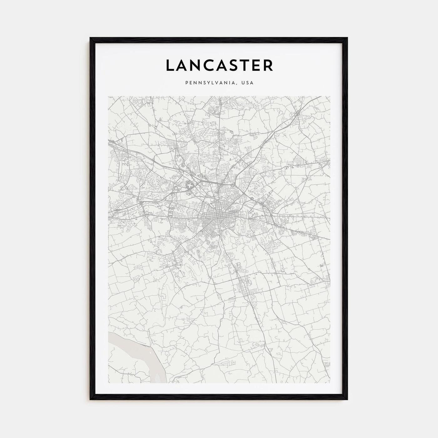 Lancaster, Pennsylvania Map Portrait Poster
