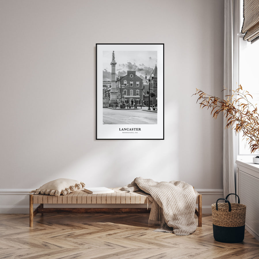 Lancaster, Pennsylvania Portrait B&W Poster