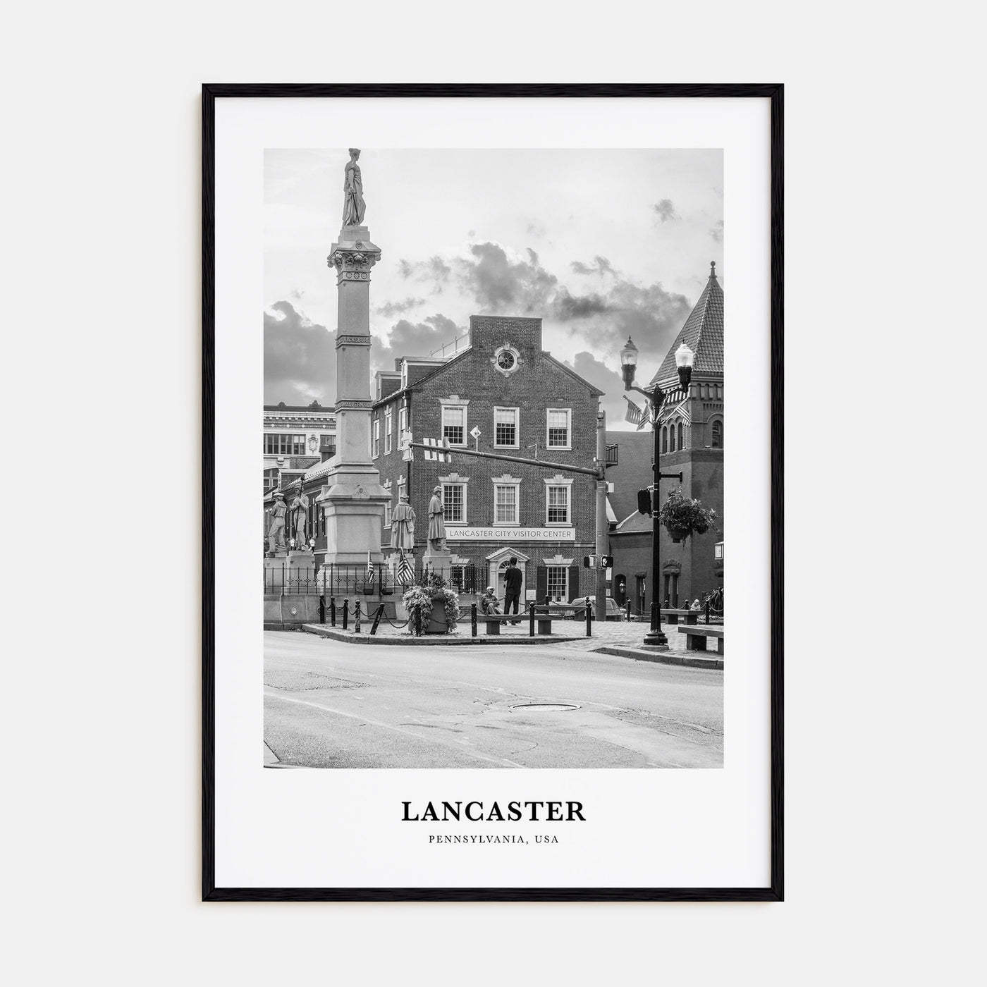 Lancaster, Pennsylvania Portrait B&W Poster