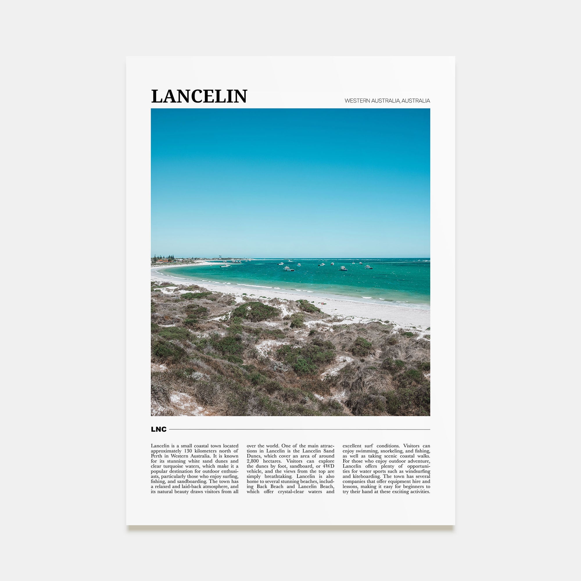 Lancelin Travel Color Poster