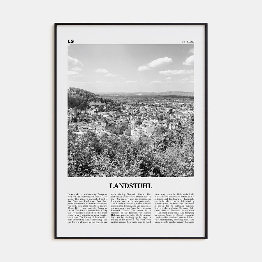 Landstuhl Travel B&W Poster