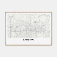 Lansing Map Landscape Poster