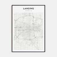 Lansing Map Portrait Poster