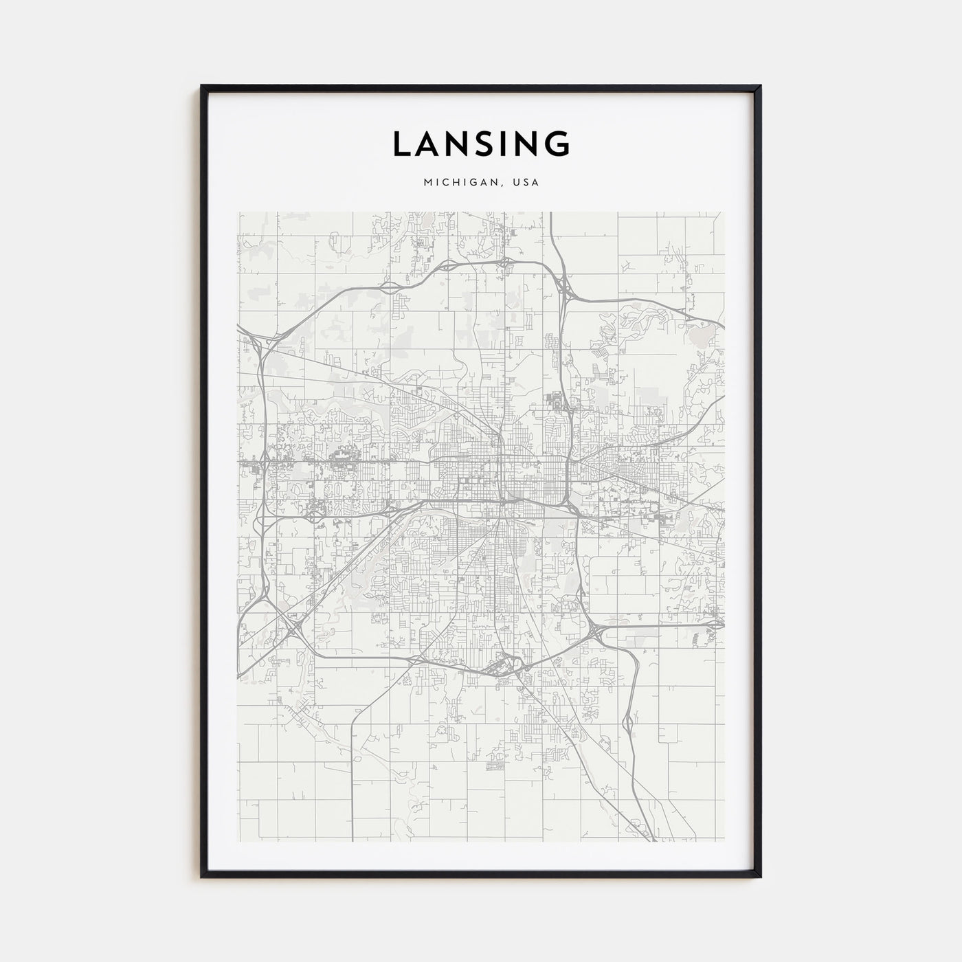 Lansing Map Portrait Poster