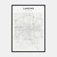 Lansing Map Portrait Poster