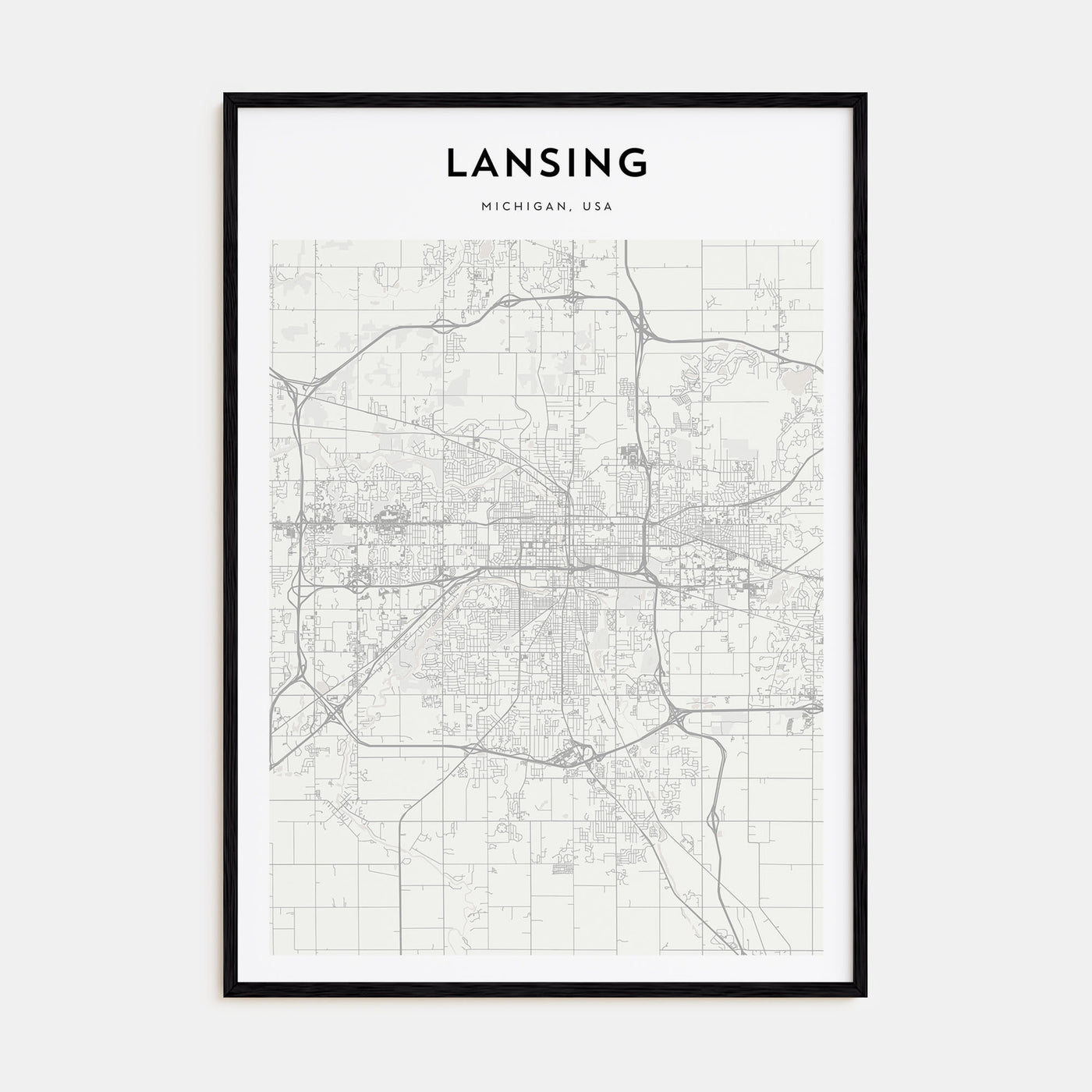 Lansing Map Portrait Poster