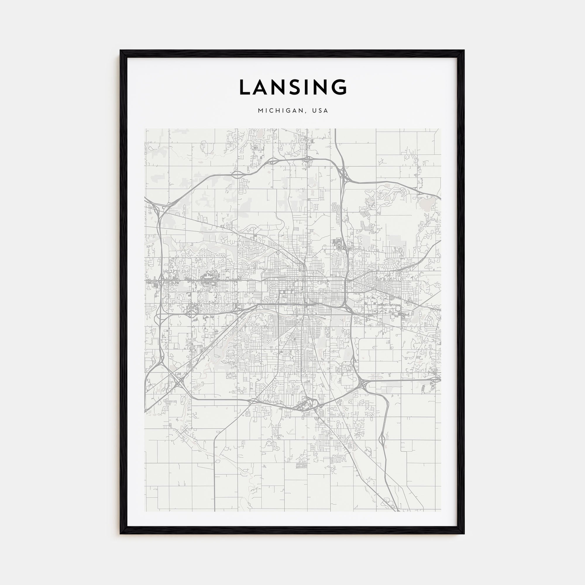 Lansing Map Portrait Poster