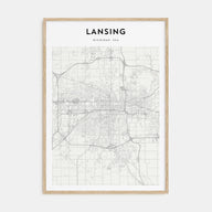 Lansing Map Portrait Poster