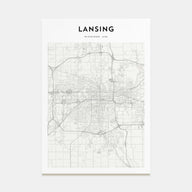 Lansing Map Portrait Poster