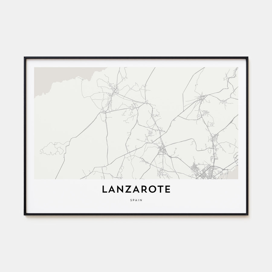 Lanzarote Map Landscape Poster
