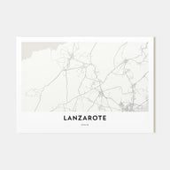 Lanzarote Map Landscape Poster