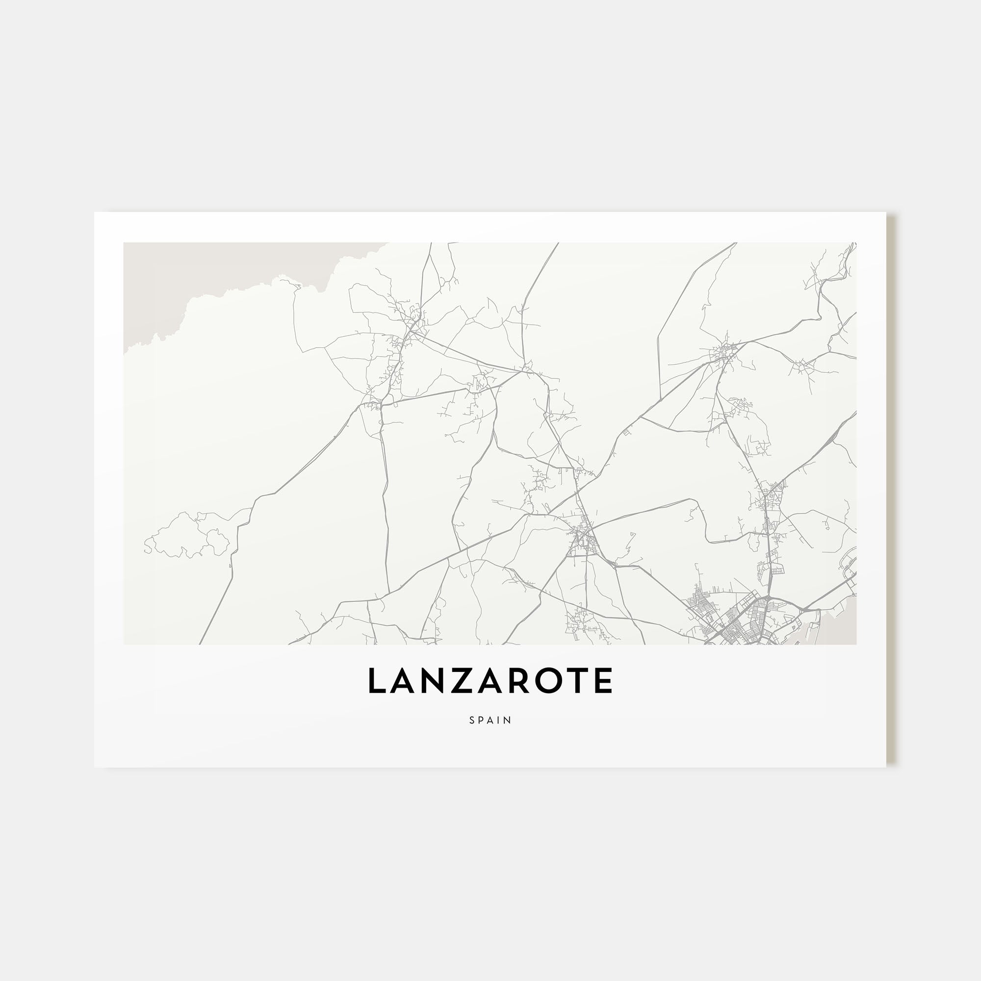 Lanzarote Map Landscape Poster