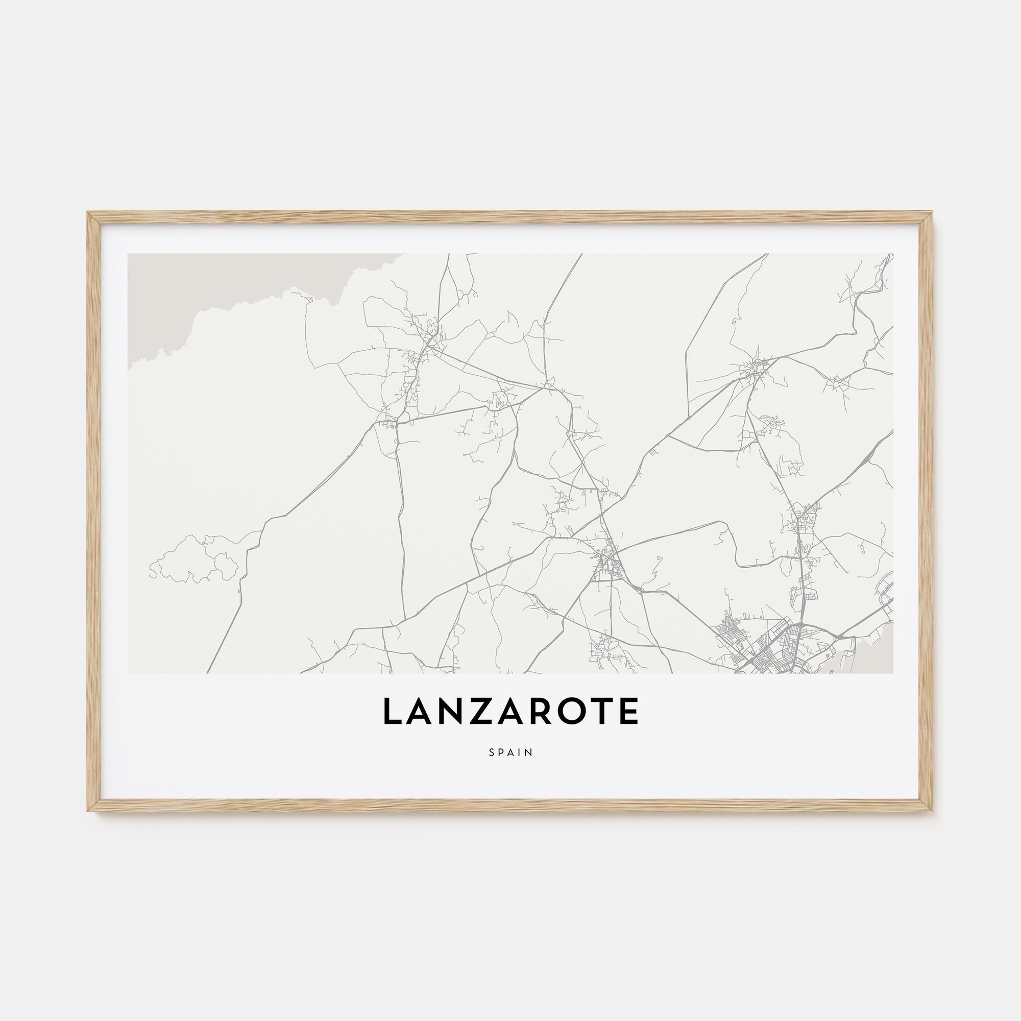 Lanzarote Map Landscape Poster