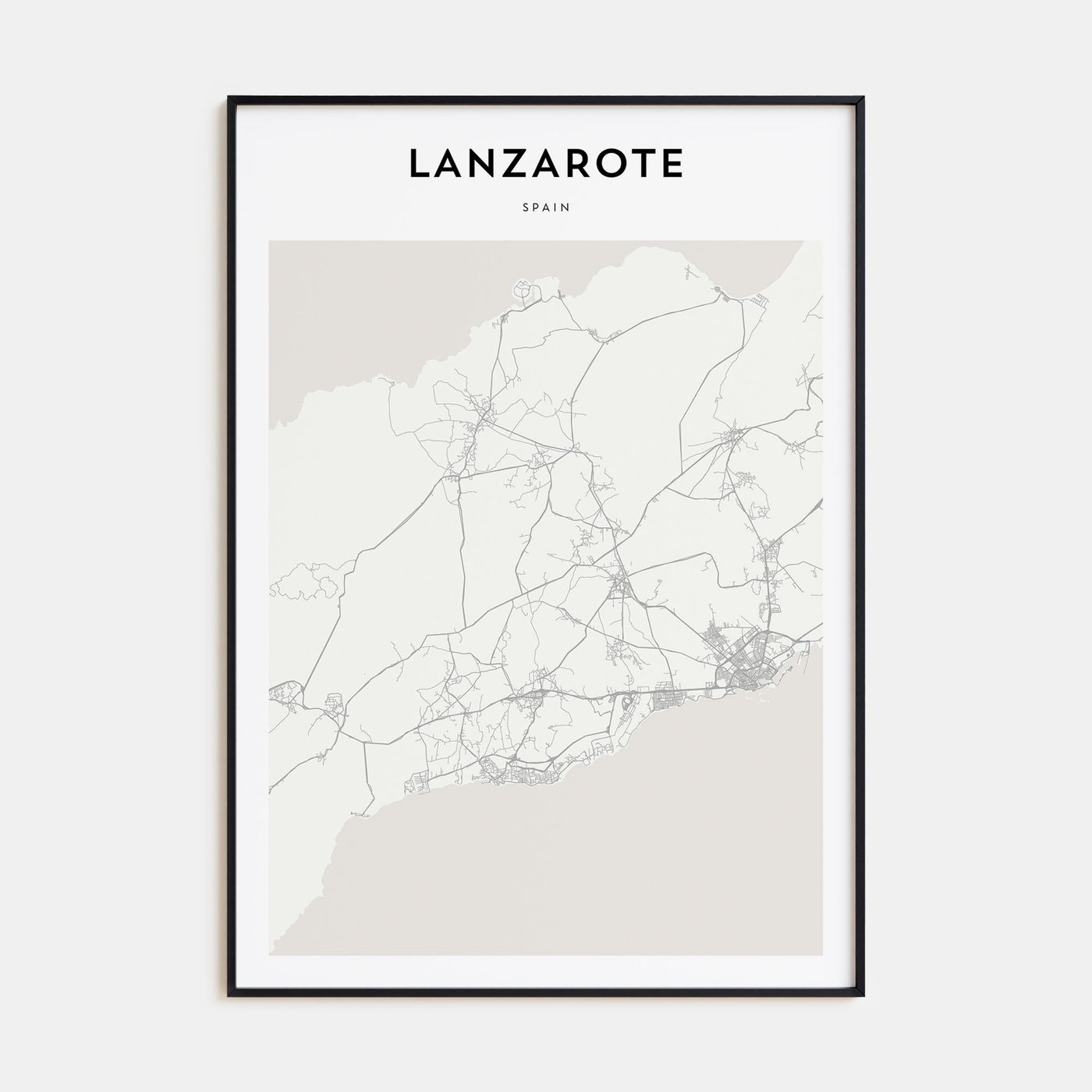 Lanzarote Map Portrait Poster