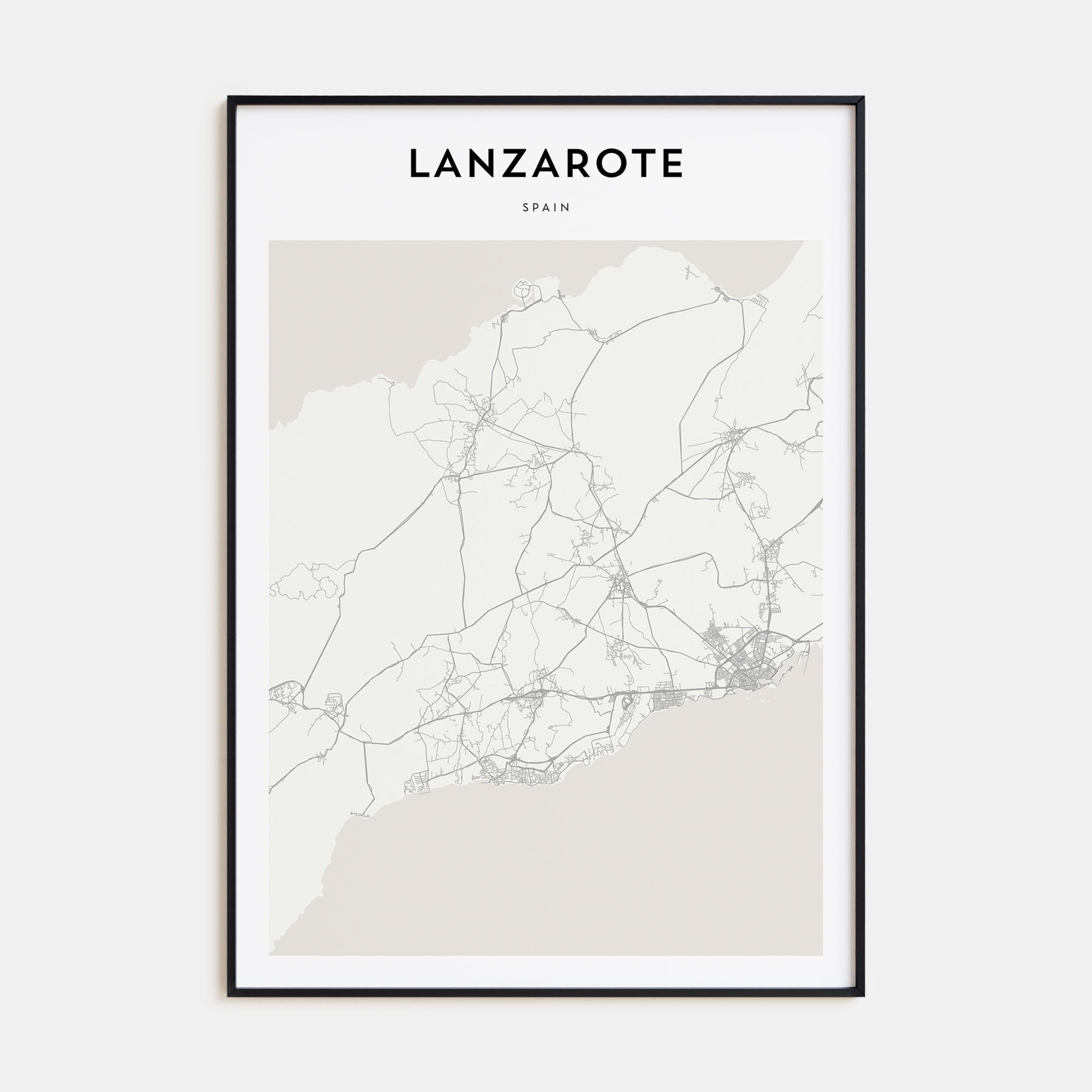 Lanzarote Map Portrait Poster