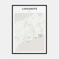 Lanzarote Map Portrait Poster