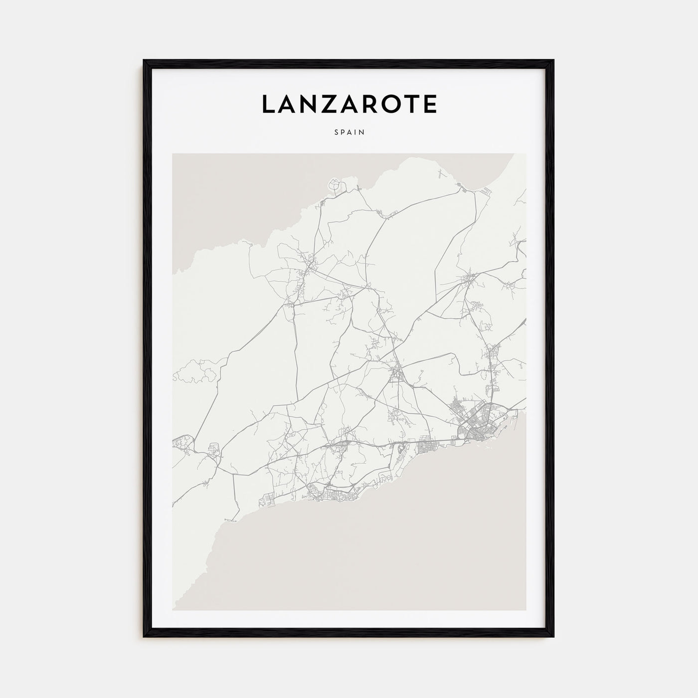 Lanzarote Map Portrait Poster