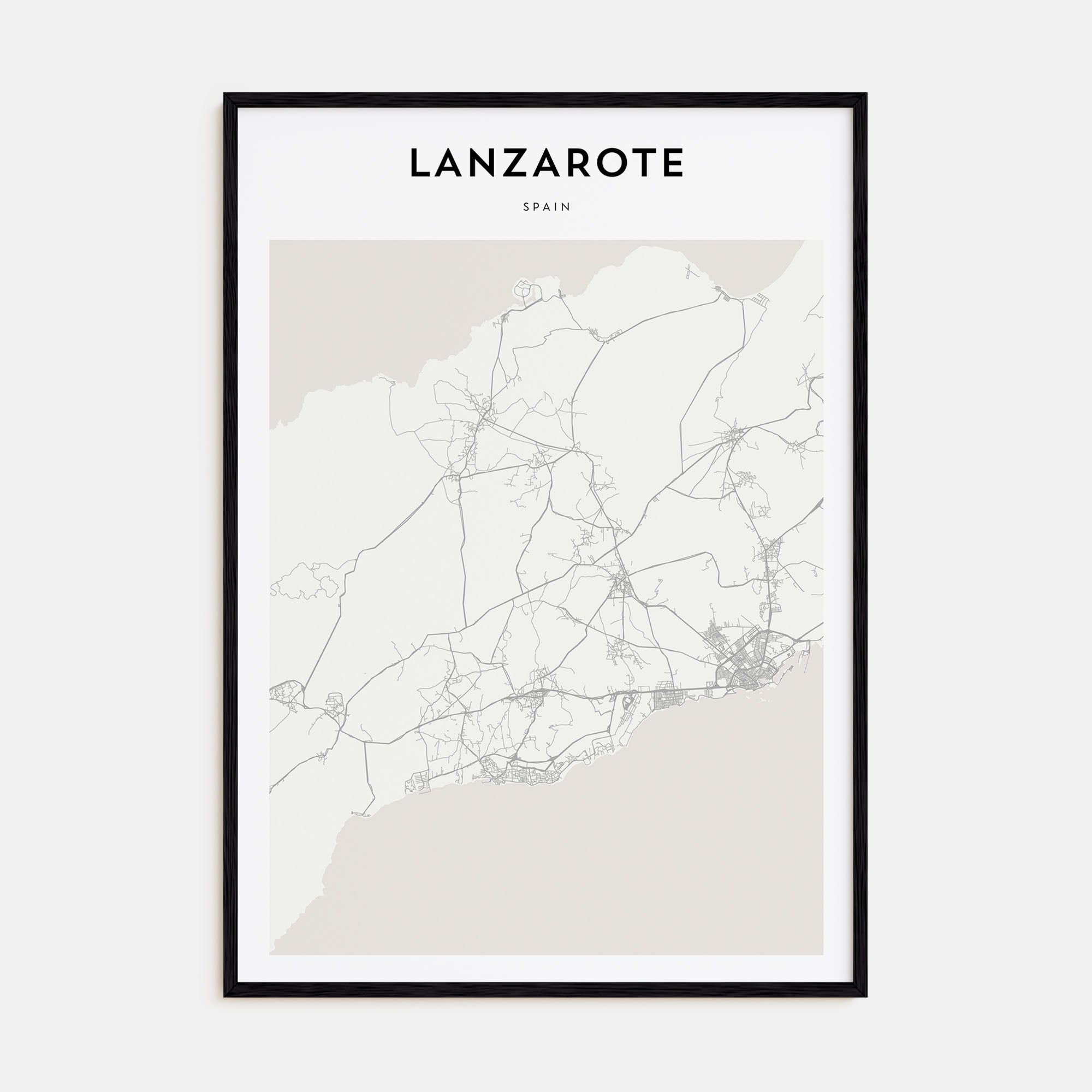 Lanzarote Map Portrait Poster