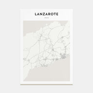 Lanzarote Map Portrait Poster