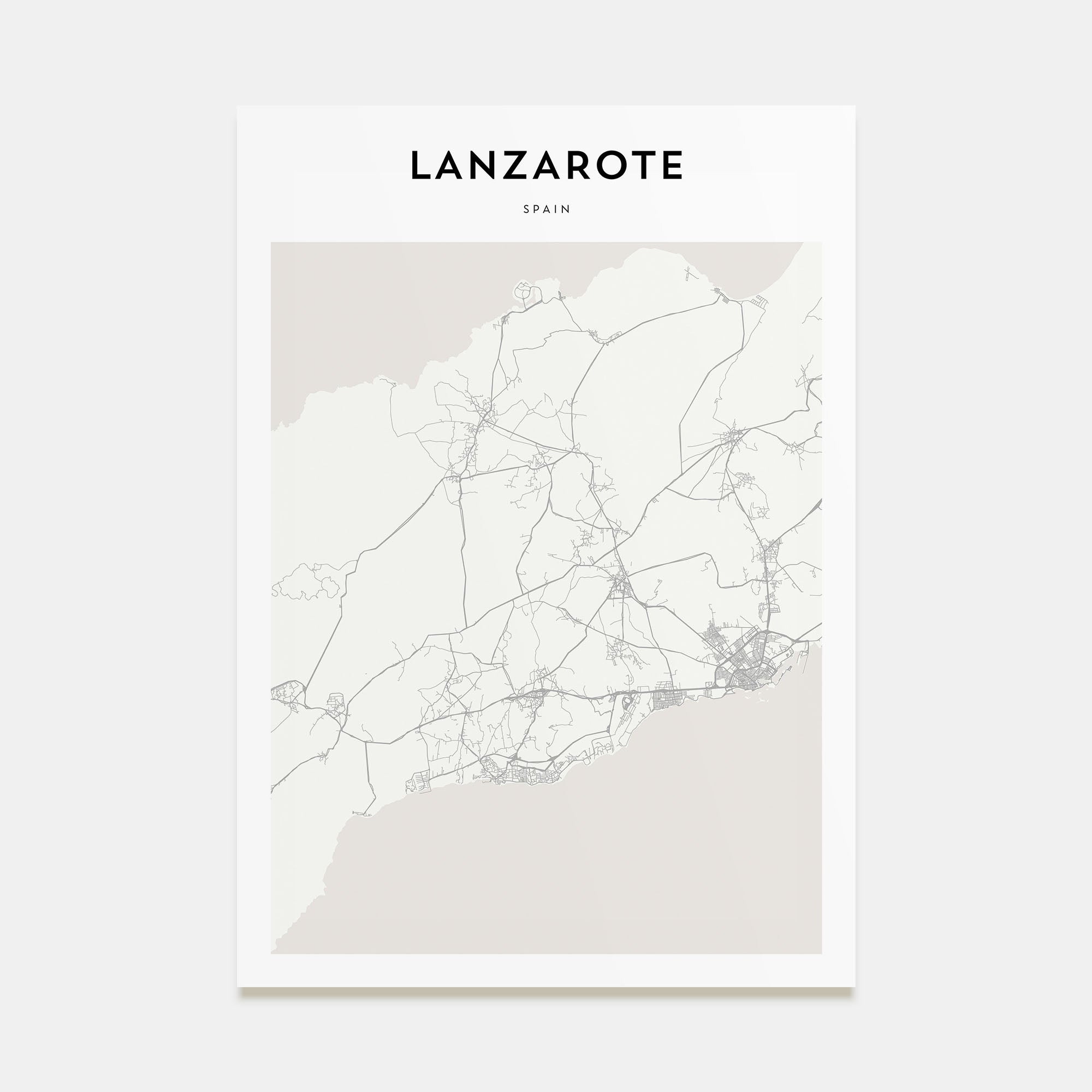 Lanzarote Map Portrait Poster