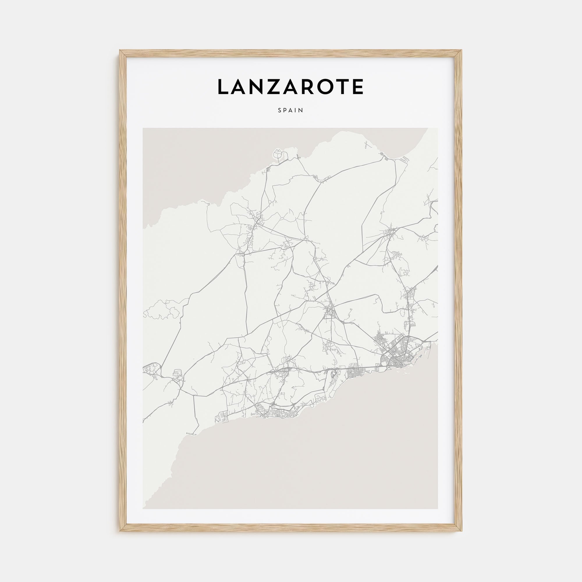 Lanzarote Map Portrait Poster