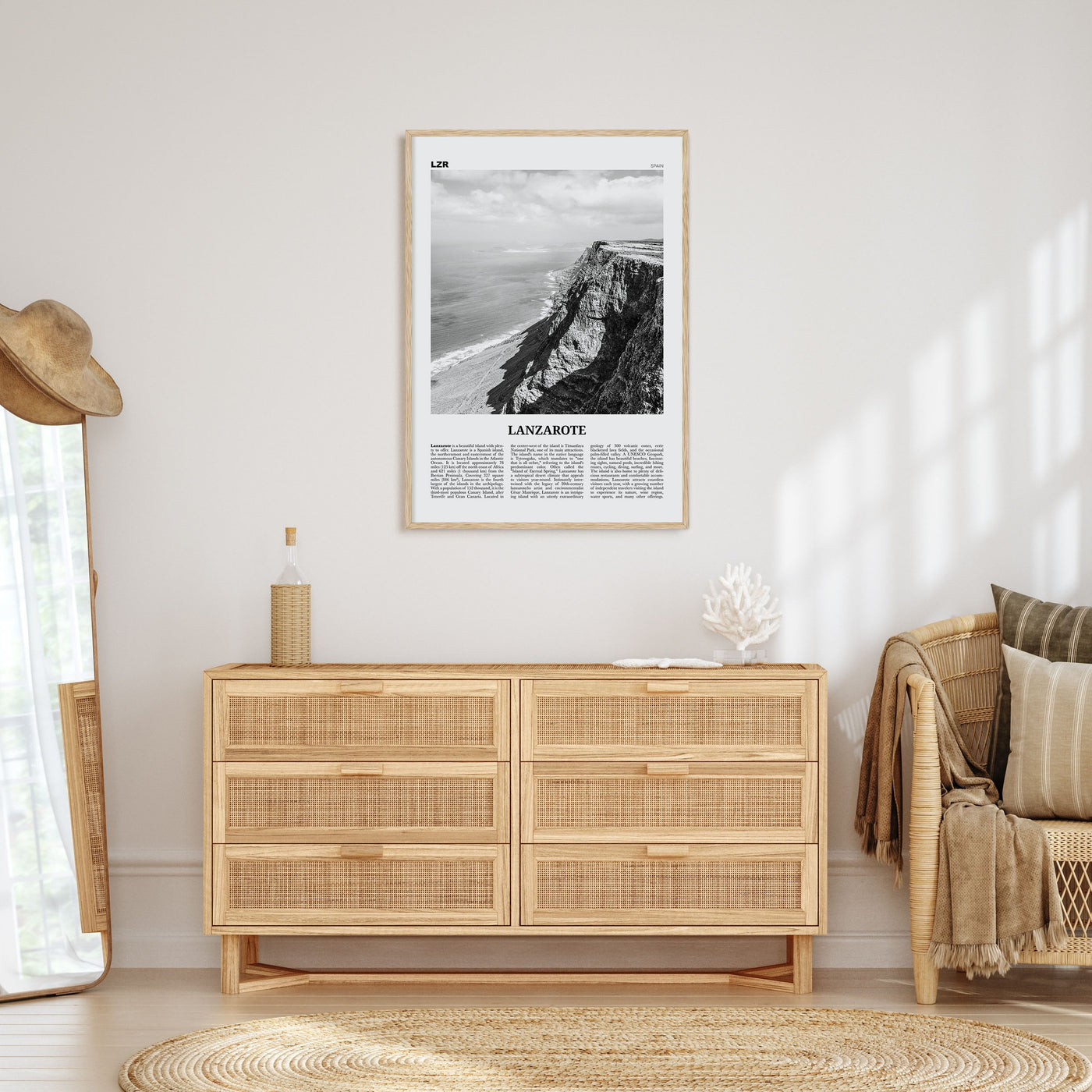 Lanzarote Travel B&W Poster