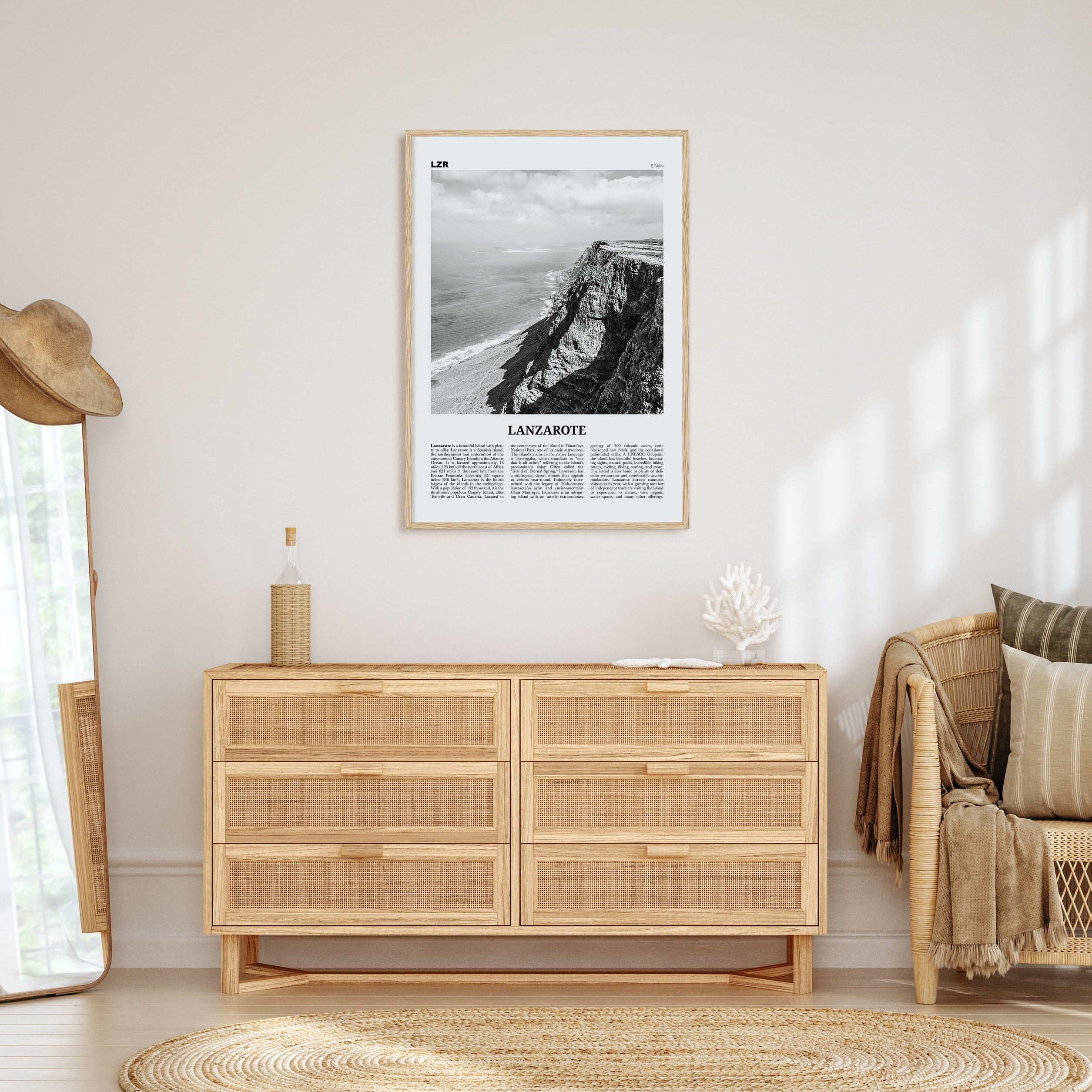 Lanzarote Travel B&W Poster