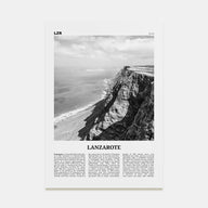 Lanzarote Travel B&W Poster