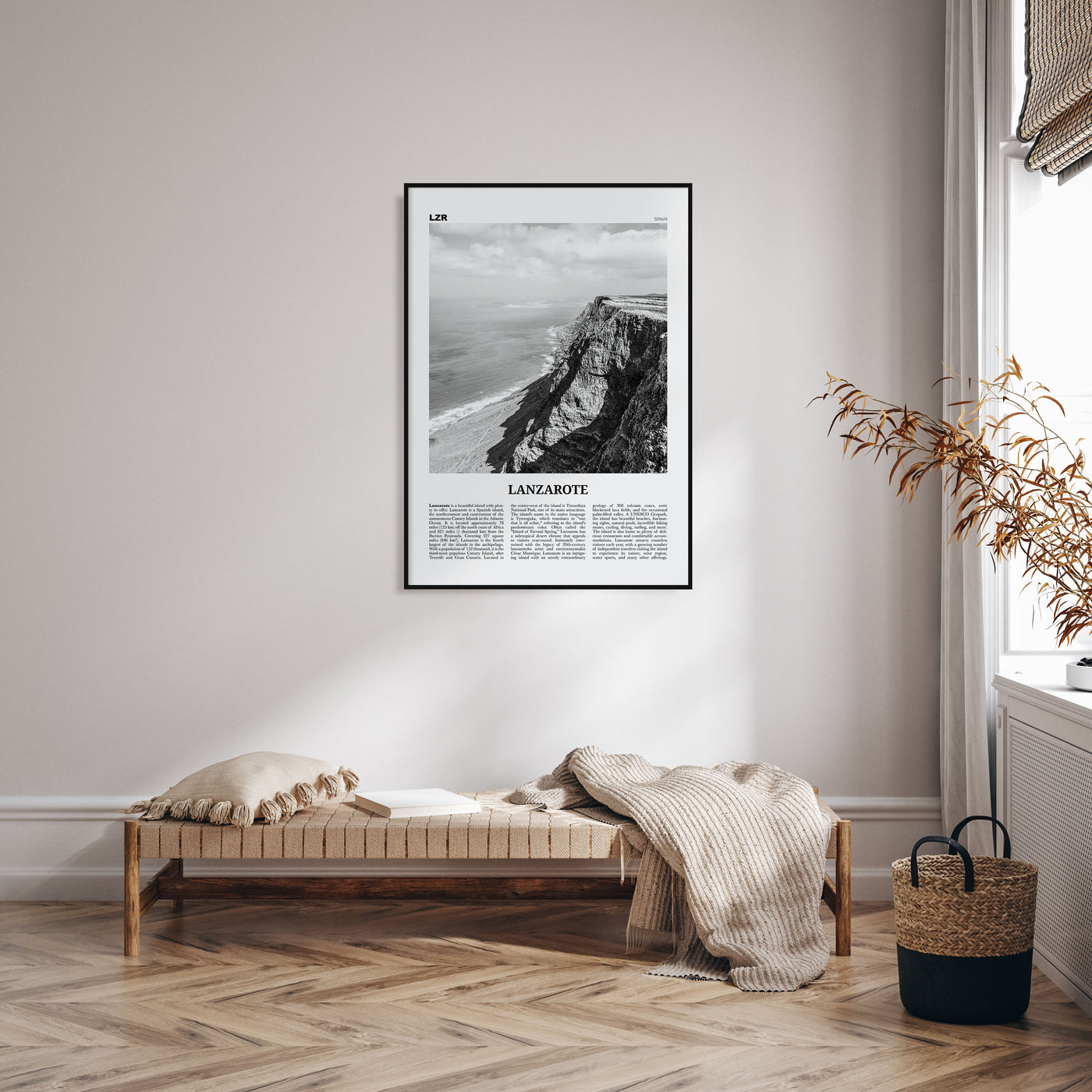 Lanzarote Travel B&W Poster