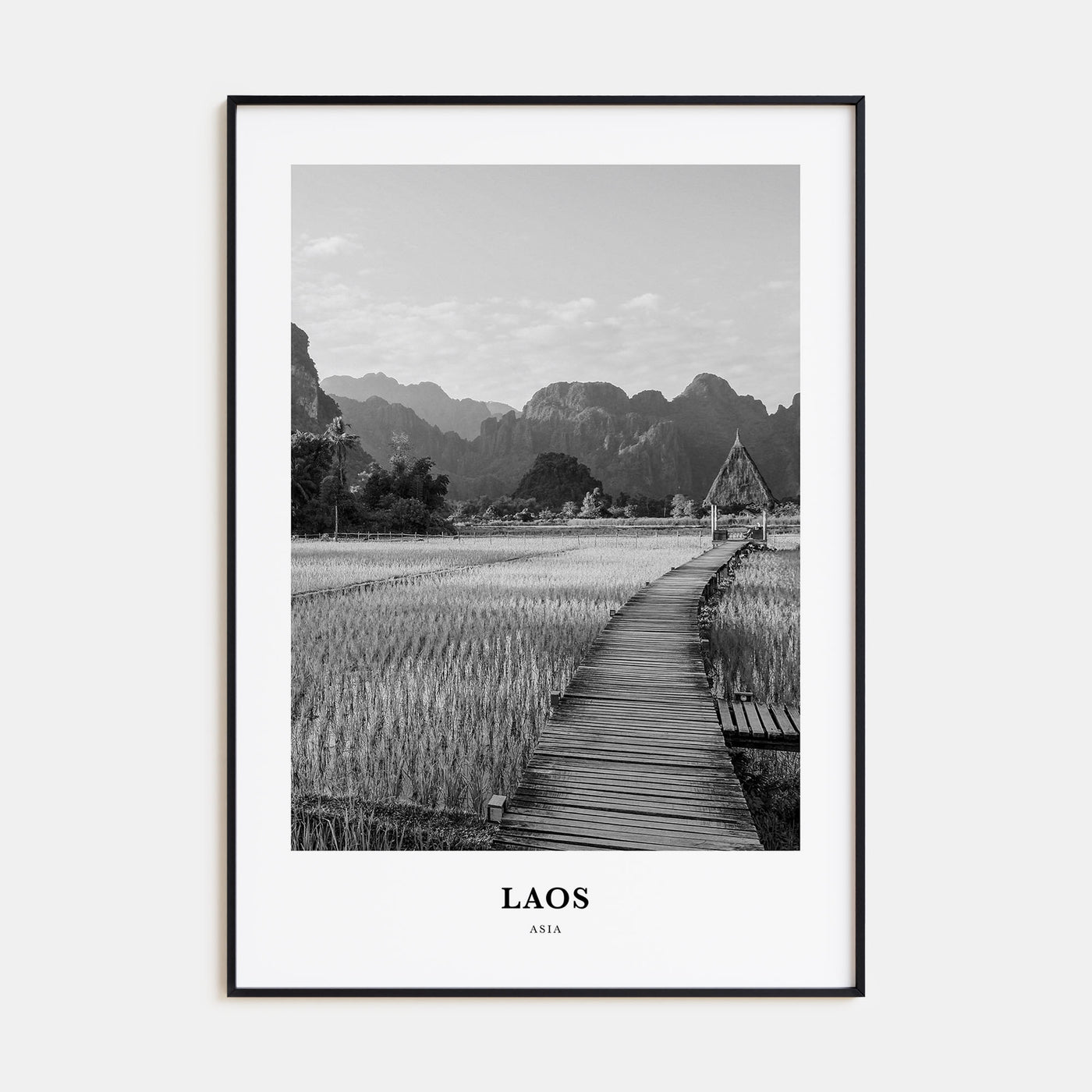 Laos Portrait B&W No 1 Poster
