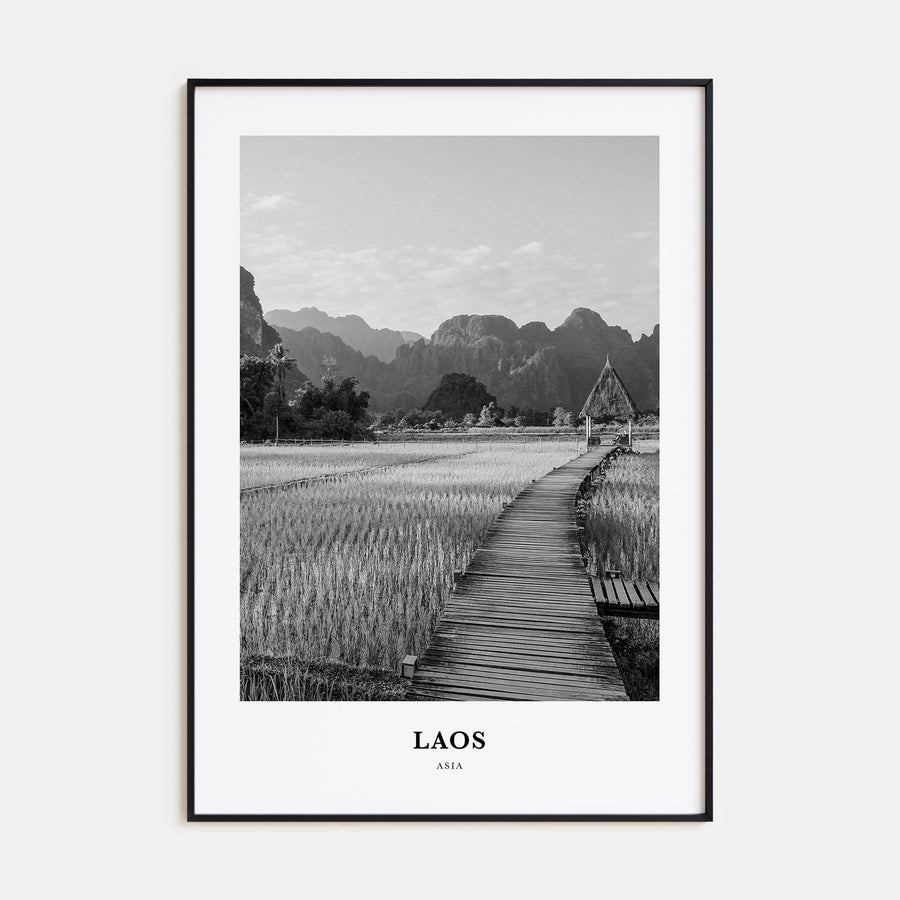 Laos Portrait B&W No 1 Poster