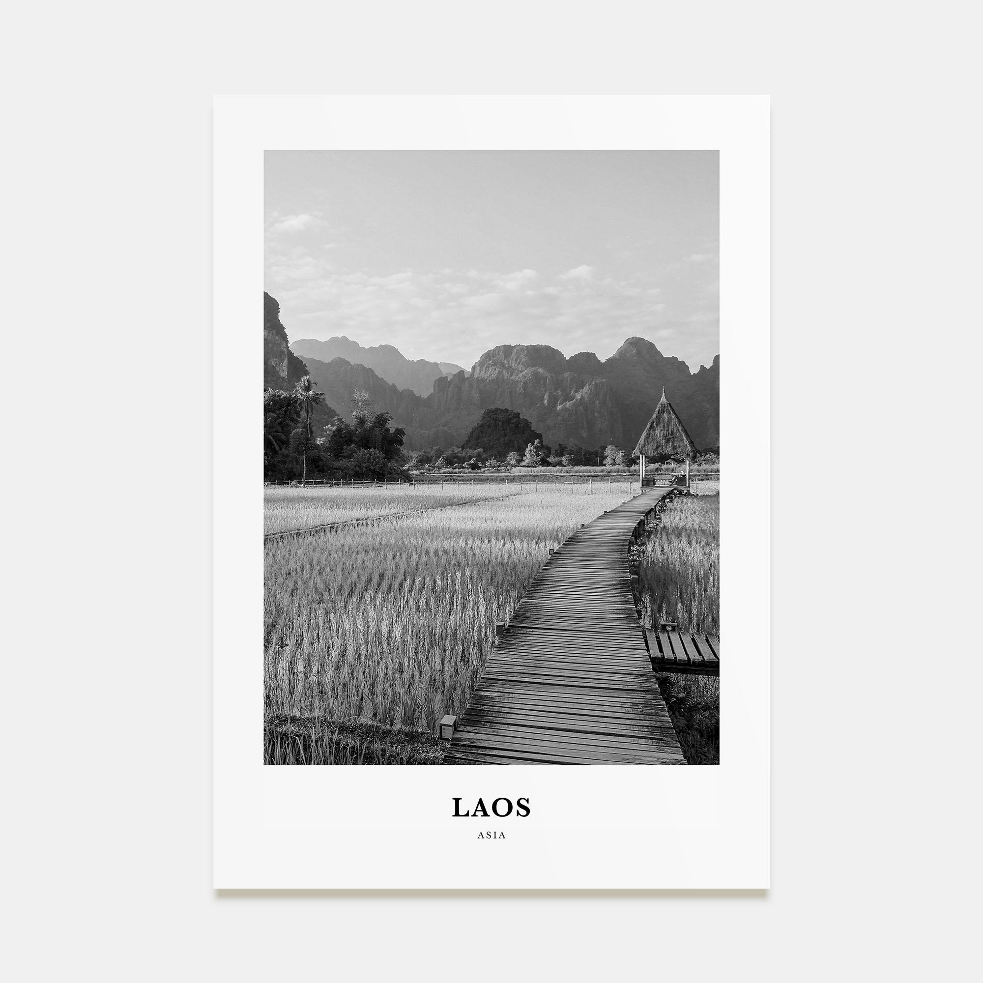 Laos Portrait B&W No 1 Poster