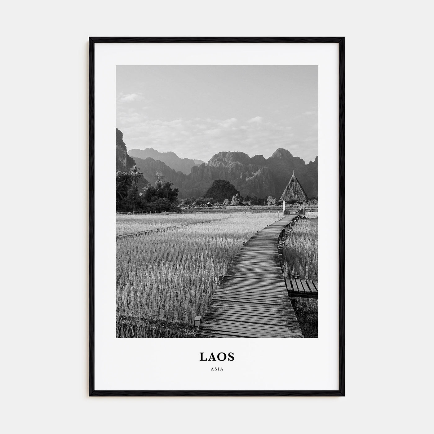 Laos Portrait B&W No 1 Poster