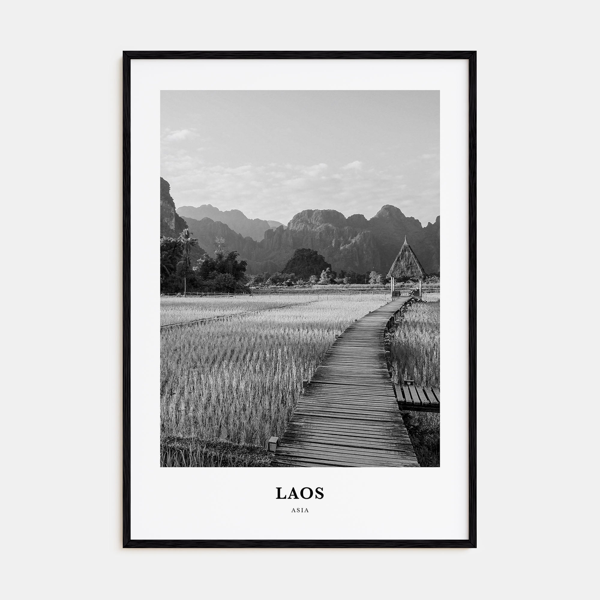 Laos Portrait B&W No 1 Poster