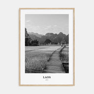 Laos Portrait B&W No 1 Poster