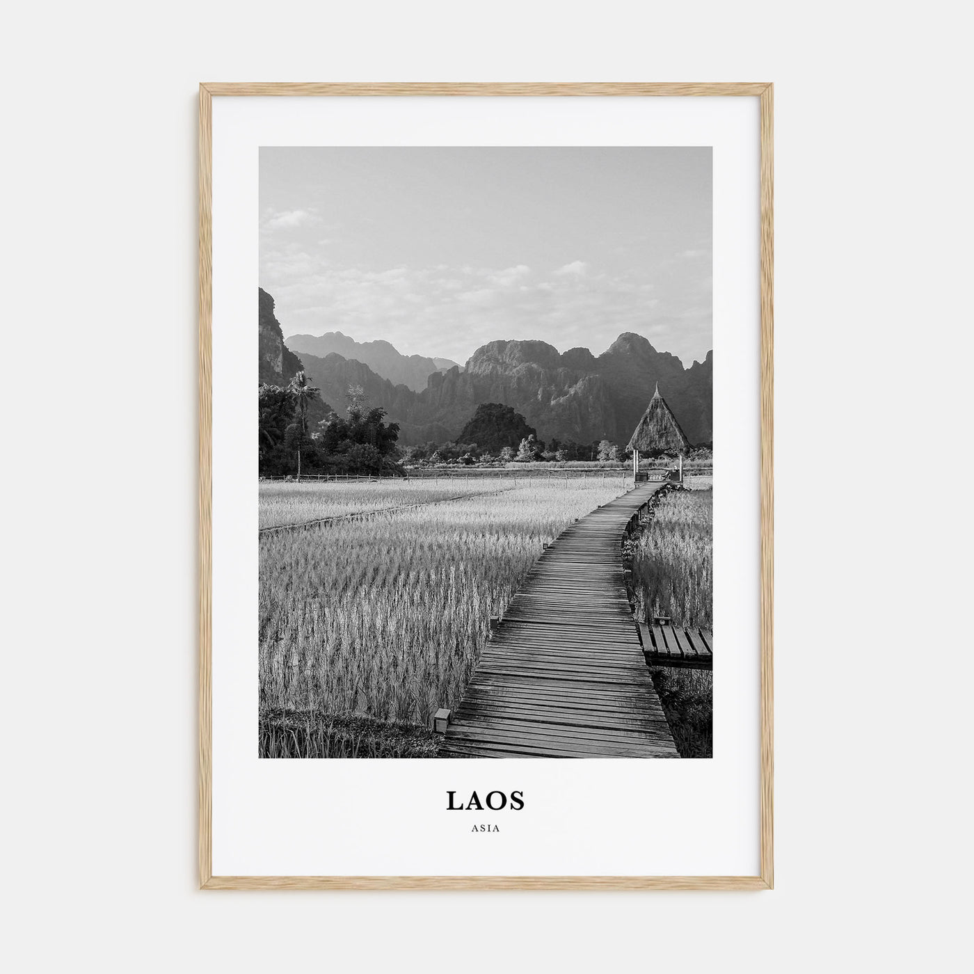 Laos Portrait B&W No 1 Poster