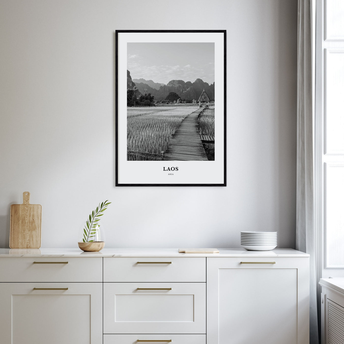 Laos Portrait B&W No 1 Poster