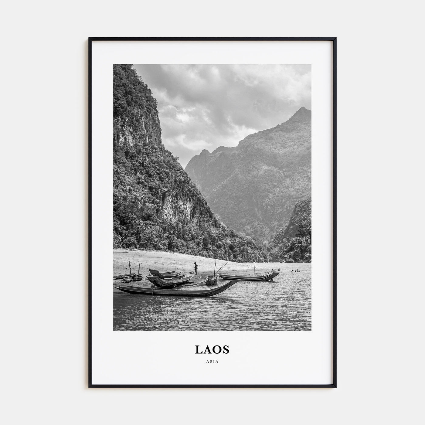 Laos Portrait B&W No 2 Poster