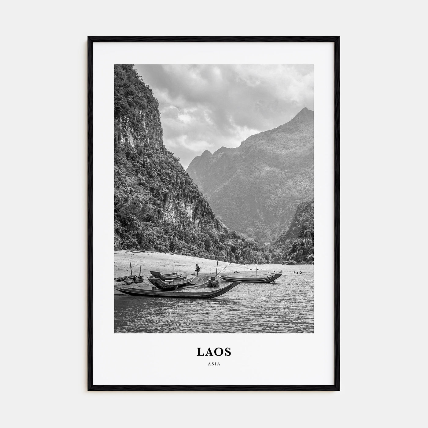 Laos Portrait B&W No 2 Poster