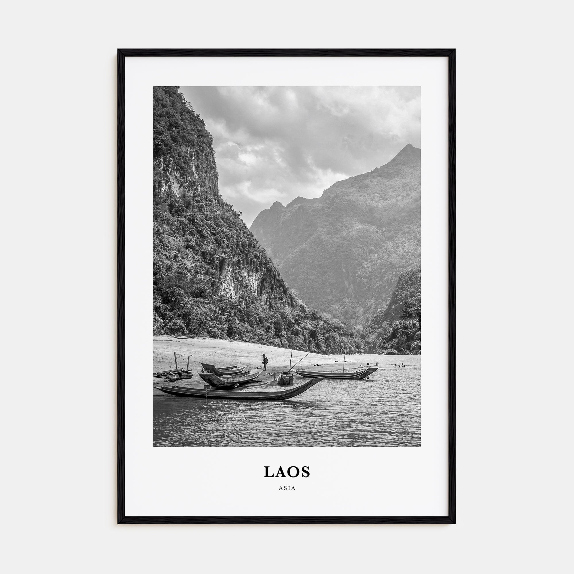 Laos Portrait B&W No 2 Poster