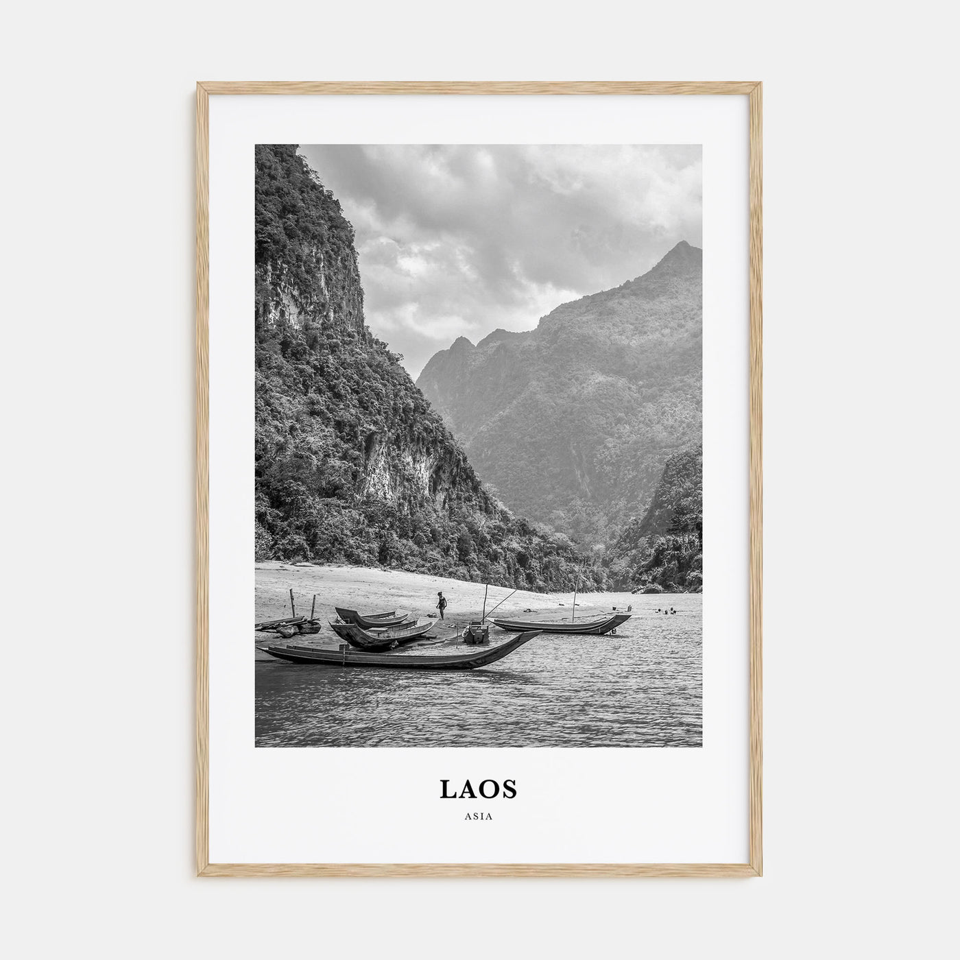 Laos Portrait B&W No 2 Poster