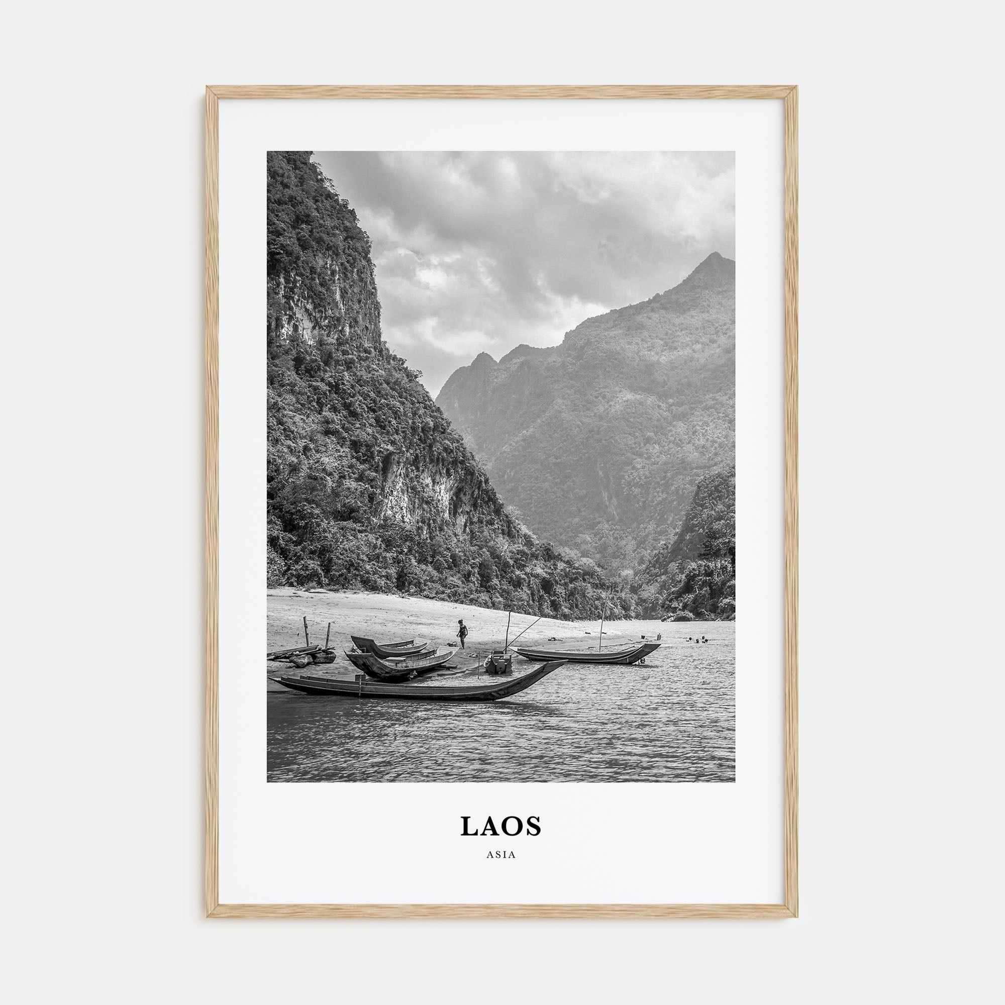 Laos Portrait B&W No 2 Poster