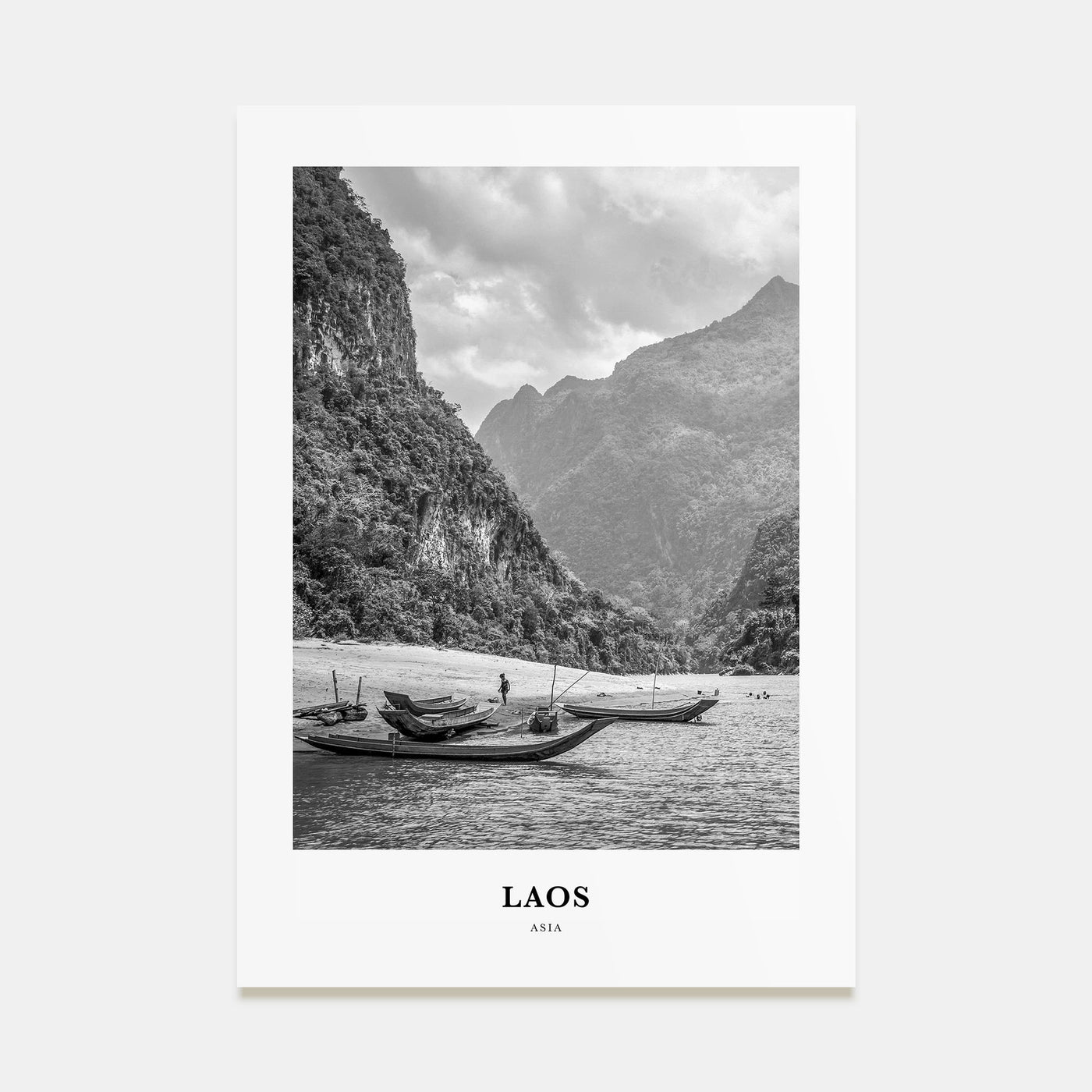 Laos Portrait B&W No 2 Poster