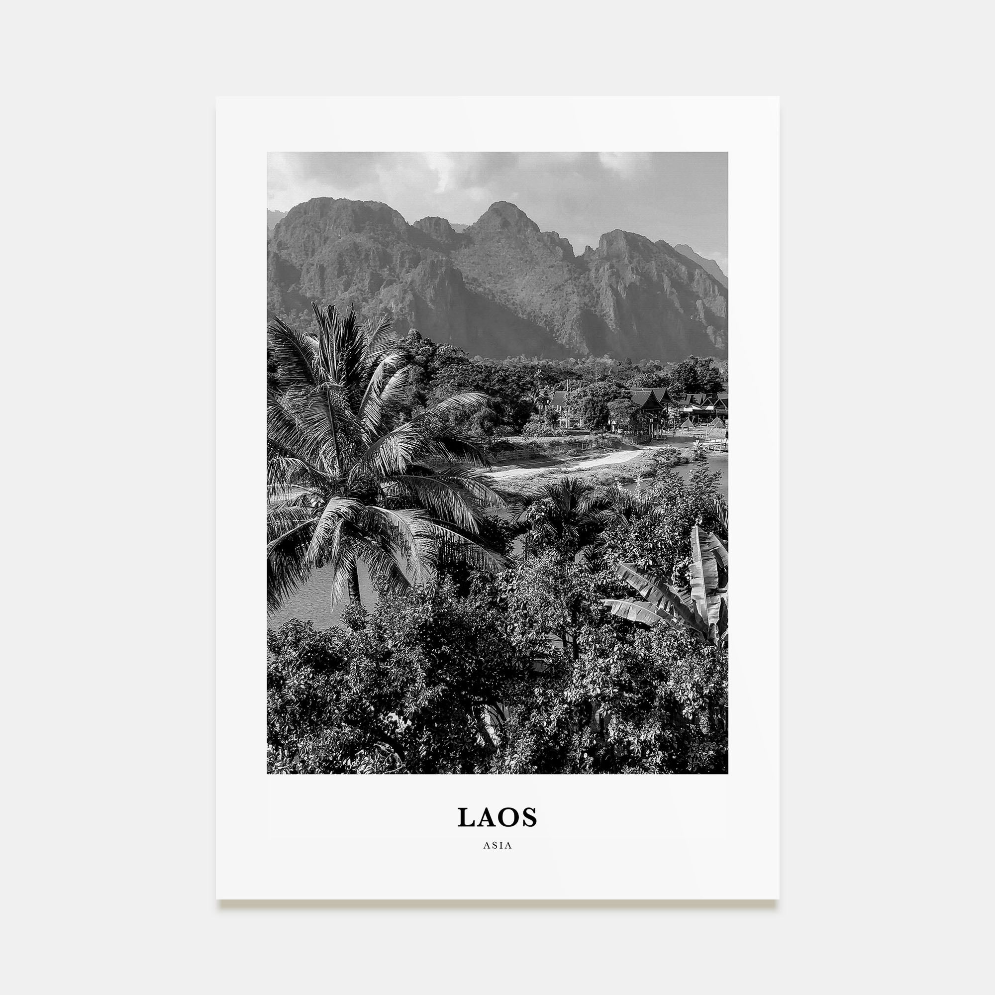 Laos Portrait B&W No 3 Poster