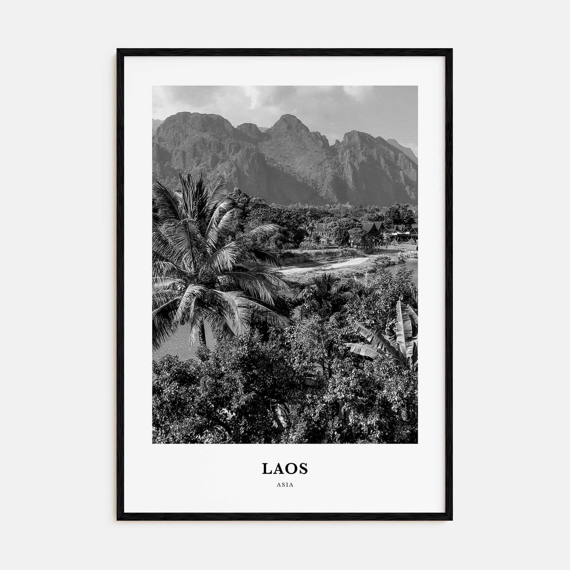 Laos Portrait B&W No 3 Poster