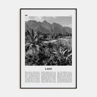 Laos Travel B&W No 2 Poster