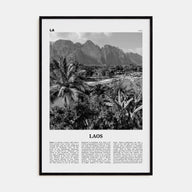 Laos Travel B&W No 2 Poster